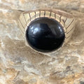 Native American Old Pawn Navajo Black Onyx Ring | Sterling Silver | Sz 12 | 11956