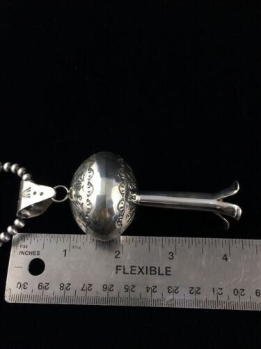 Southwestern Men's Navajo Sterling Silver Large Naja Necklace Pendant | 4" | Authentic Native American Handmade | 10041