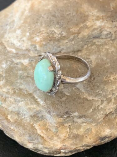 Southwestern Old Pawn Navajo Green Turquoise Ring | Sterling Silver | Sz 6 | 10815