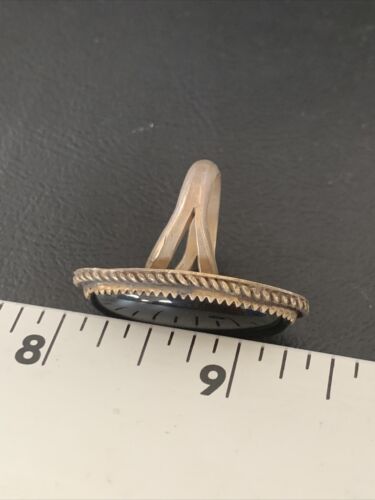 Native American Old Pawn Navajo Black Onyx Ring | Sterling Silver | Sz 7 | 11947