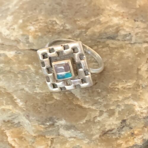 Navajo Blue Turquoise Sugilite Inlay Ring | Sz 6.5 | Sterling Silver | Authentic Native American Handmade | 11282