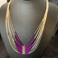 Sugilite Liquid Silver Heishi Necklace | 10 Strand | Sterling Tubes Pendant | 12299