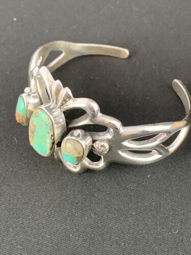 Navajo Sterling Silver Cuff Bracelet | Dry Creek Turquoise | Authentic Native American Handmade | 239