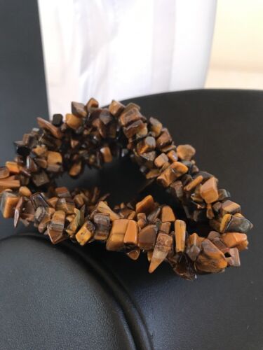 Men's Navajo Stretch Tigers Eye Stone Bracelet | Authentic Native American - Masha USA