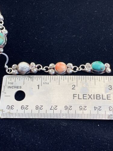 Navajo Spiny, Turquoise & Howlite Dangle Earrings | Sterling Silver | Authentic Native American Handmade | 01618