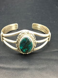 Navajo Spider Web Turquoise Bracelet | Sterling Silver | Authentic Native American Handmade | 5" | 2650