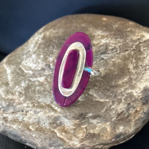 Navajo Purple Sugilite Inlay Ring | Sz 8 | Authentic Native American Handmade | 14453