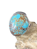 Native American Men's Classic Navajo Blue Turquoise #8 Ring | Sterling Silver | Sz 8 | 01826