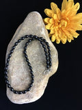 Navajo Black Onyx Necklace | Sterling Silver | 17" | Authentic Native American Handmade | 10030