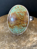 Navajo Arizona Turquoise Ring | Sterling Silver | Sz 8 | Authentic Native American Handmade | 728