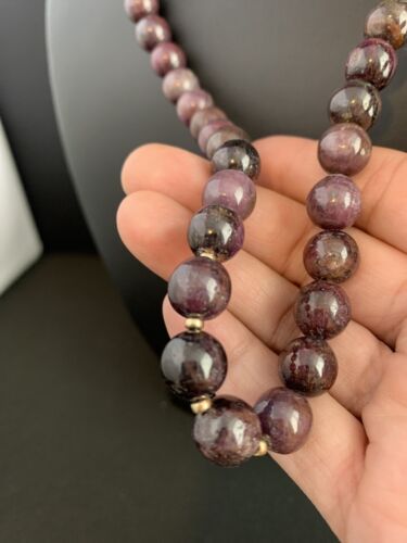 Native American Handmade Gold Filled Ruby Bead Necklace | Natural | 20" | 00186