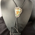 Navajo Green Royston Turquoise Bolo Tie | Sterling Silver | Authentic Native American Handmade | 14109