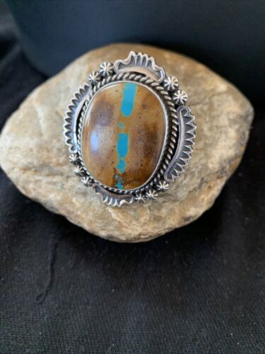 Navajo Blue Boulder Turquoise Ring | Sterling Silver | Sz 7 | 00749