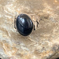 Native American Old Pawn Navajo Black Onyx Ring | Sterling Silver | Sz 9.5 | 11951