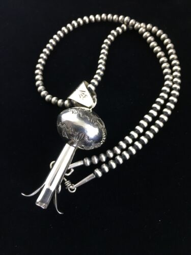 Southwestern Men's Navajo Sterling Silver Large Naja Necklace Pendant | 3" | 10074