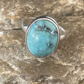 Navajo Spiderweb Blue Turquoise Ring | Sterling Silver | Sz 6.5 | Authentic Native American Handmade | 11445