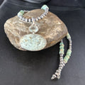 Navajo Sea Green Turquoise Multi-Stone Pendant Necklace | Authentic Native American Sterling Silver | 21" | 14477