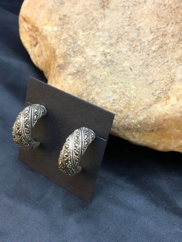 Native American Southwestern Sterling Silver Earrings | 1" | 8985