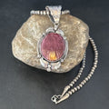 Navajo Purple Spiny Oyster Pendant Necklace | Sterling Silver | Women's | Authentic Native American Handmade | 14665