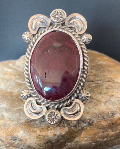 Southwestern Men's Sterling Silver Purple Spiny Oyster Ring | Sz 8.5 | 427