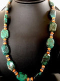 Navajo Green Turquoise Spiny Oyster Bead Necklace | Sterling Silver | Southwestern Handmade | 22" | 3221