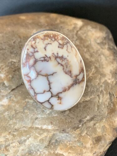 Navajo Wild Horse Turquoise Ring | Sterling Silver | Sz 7.5 | Authentic Native American Handmade | 10491