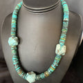 Navajo Turquoise Heishi Spiderweb Necklace | Sterling Silver | 20" | Authentic Native American Handmade | 13894