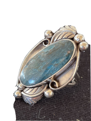 Navajo Blue Lapis Ring | Sterling Silver | Sz 10 | Authentic Native American Handmade | 01204