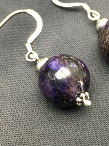Southwestern Denim Lapis Bead Earrings | Sterling Silver | 1" | 2804