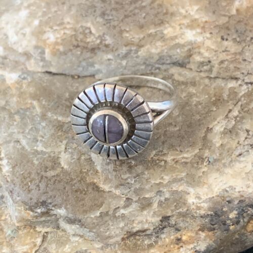 Native American Women's Navajo Purple Sugilite Inlay Ring | Sz 7 | 11188