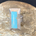Native American Handmade Navajo Blue Turquoise Inlay Band Ring | Sz 7 | 12855