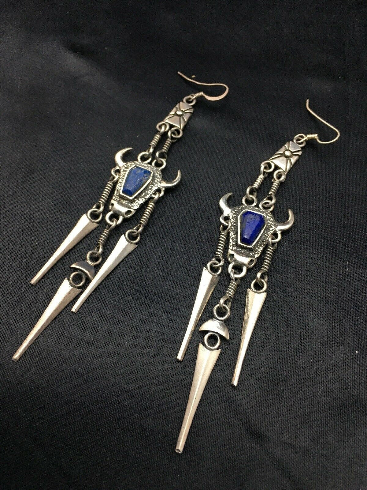 Southwestern Lapis Dangle Earrings | Sterling Silver | 4518