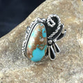 Native American Women's Navajo Royston Turquoise Ring | Sterling Silver | Sz 8.75 | 10184