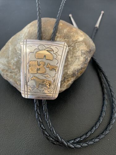 Vintage Navajo Horse Bolo Tie | Sterling Silver | Old Pawn Signed | Authentic Native American Handmade | 02020