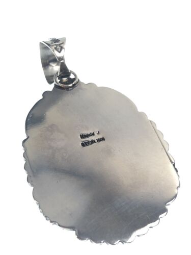 Navajo Blue Turquoise #8 Pendant | Sterling Silver Necklace | Authentic Native American Handmade | 11292