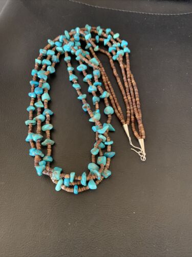 Santo Domingo Spiny Blue Kingman Turquoise Shell Necklace | 3-Strand | 29" | 13061