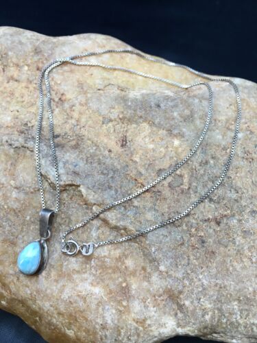 Navajo Turquoise Pendant | Sterling Silver | Authentic Native American Handmade | 20" | 8975
