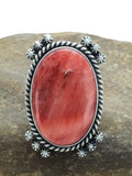 Navajo Spiny Oyster Ring | Sterling Silver | Sz 10.75 | Authentic Native American Handmade | 3050