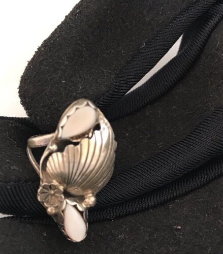 Navajo Pink Feather Mother of Pearl Multi-Stone Ring | Authentic Native American Sterling Silver | Multi-Stone | Sz 5 | 3845