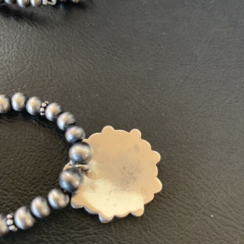 Southwestern Navajo Multi-Stone Necklace | Sterling Silver Coral & Turquoise Pendant | 21" | 12580