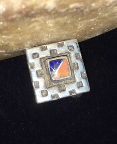 Navajo Multi-Color Lapis & Spiny Oyster Inlay Ring | Sterling Silver | Sz 5.5 | 1784