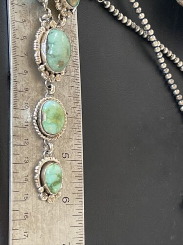 Navajo Sonoran Gold Turquoise Lariat Necklace | Native American Handmade | 02067