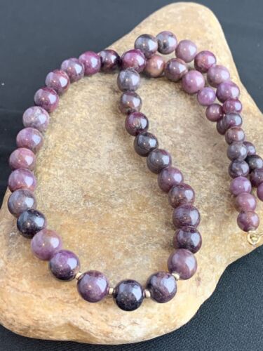 Native American Handmade Gold Filled Ruby Bead Necklace | Natural | 20" | 00186