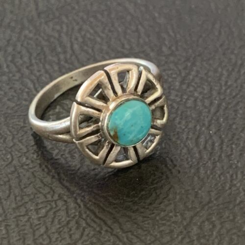 Native American Women's Navajo Blue Turquoise Inlay Ring | Sz 5 | Authentic Handmade | 11172 - Masha USA