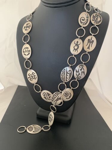 Native American Men's Old Pawn Sterling Silver Hopi Concho Belt | Authentic Handmade | 1427