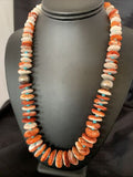 Navajo Spiny Oyster Turquoise Necklace | Sterling Silver | Graduated 22" | Authentic Native American | 10643
