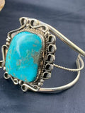 Native American Men's Navajo Turquoise Bracelet | Sterling Silver | Authentic Handmade | 3283