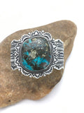 Navajo Bisbee Turquoise Cuff Bracelet | Sterling Silver | Authentic Native American Handmade | 1023