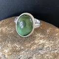 Navajo Natural Green Turquoise Ring | Sterling Silver | Sz 9 | Authentic Native American Handmade | 11437