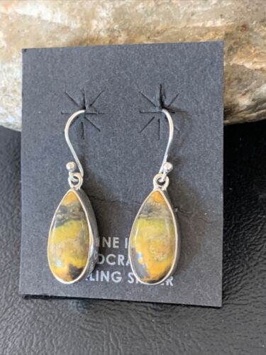 Native American Women's Navajo Bumblebee Jasper Earrings Set | Sterling Silver | Handmade | 1561